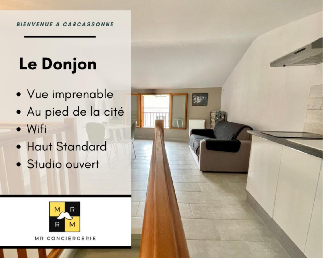 Le Donjon - Vue Cite Pied Cite Medievale Neuf Carcassonne Eksteriør billede